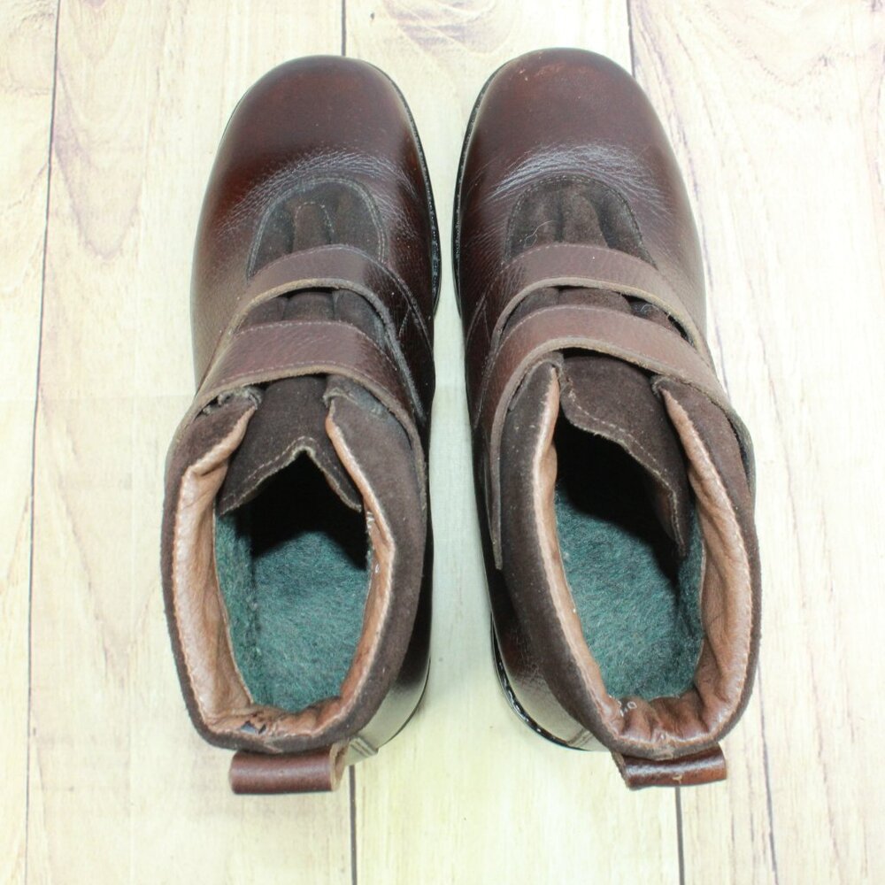 Ll Bean Brown Leather Hook & Loop Lug Sole Wool L… - image 7